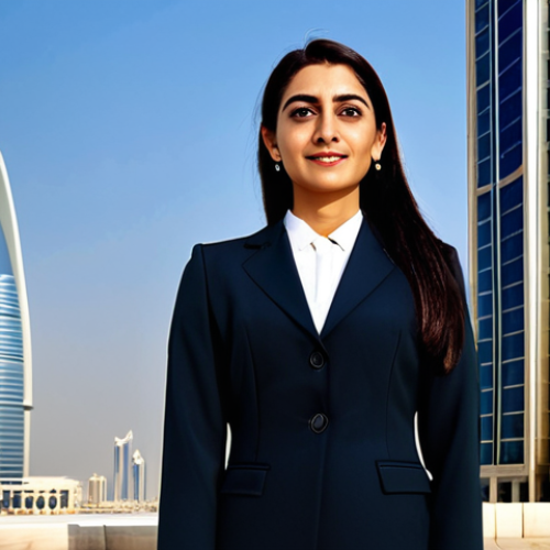 **

"A professional businesswoman in a modest business suit, standing confidently in front of a modern skyscraper in Dubai, fully clothed, appropriate attire, safe for work, perfect anatomy, natural proportions, professional photography, high quality, modern Islamic architecture in background, family-friendly"

**