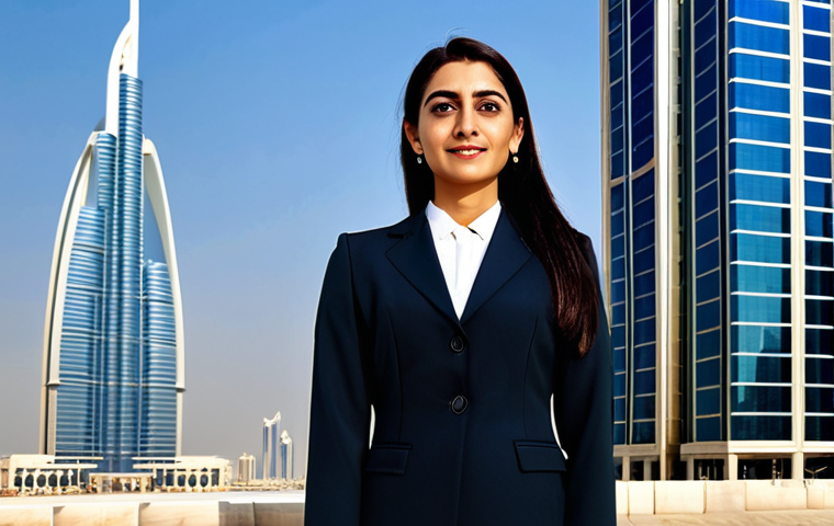 **

"A professional businesswoman in a modest business suit, standing confidently in front of a modern skyscraper in Dubai, fully clothed, appropriate attire, safe for work, perfect anatomy, natural proportions, professional photography, high quality, modern Islamic architecture in background, family-friendly"

**