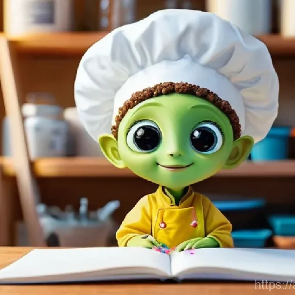 유명 캐릭터 제작 비하인드 - **The Whimsical Falafel Alien's Debut**
    A vibrant and imaginative scene depicting a young, energ...